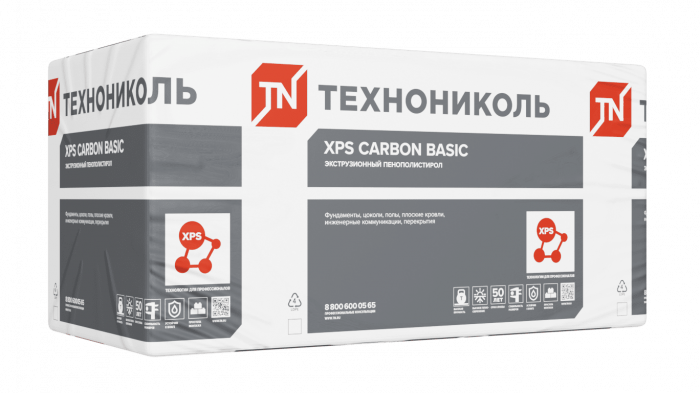 Экструзионный пенополистирол XPS CARBON BASIC 200 / КАРБОН БАЗА 200 1180х580х100-L