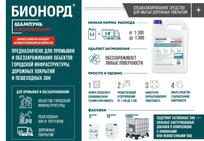 Бионорд Шампунь, дезинфицирующий (5 л)