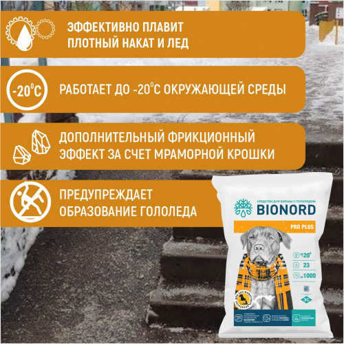 Противогололёдный реагент Бионорд ОПТИМУМ ПЛЮС, 23 кг